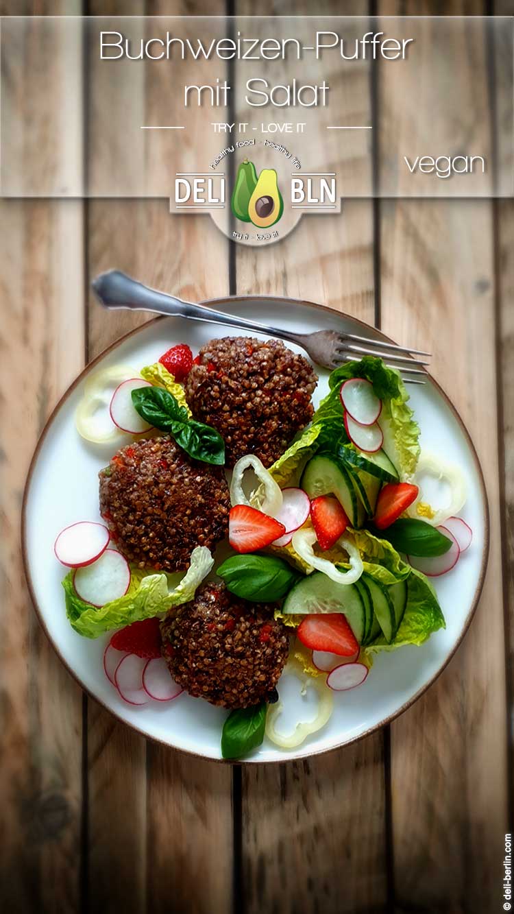 vegane Buchweizenpuffer zum Salat - glutenfrei und lecker