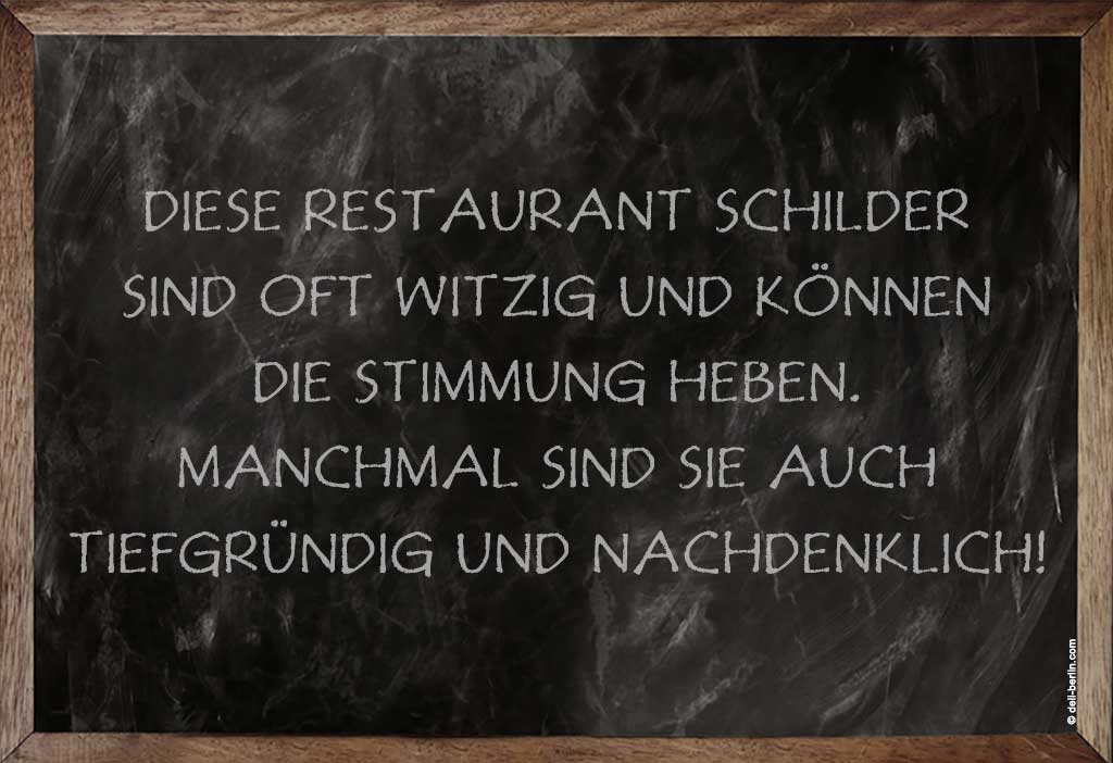 Lustige Restaurantschilder